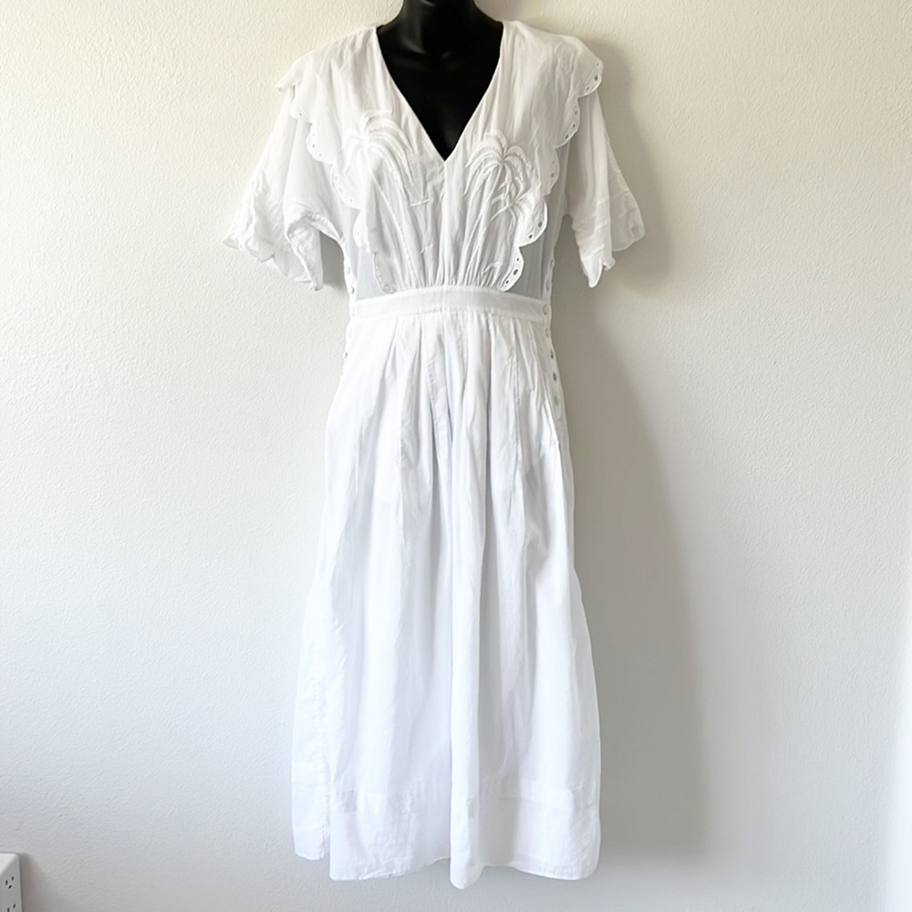 & Other Stories Palm Embroidered Scallop Dress - Picture 11 of 16